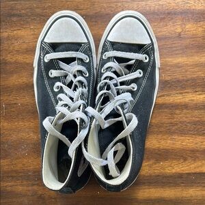 Converse Black High-Tops with White Details